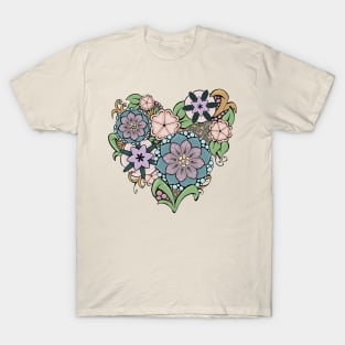 Zentangle Heart - full color T-Shirt